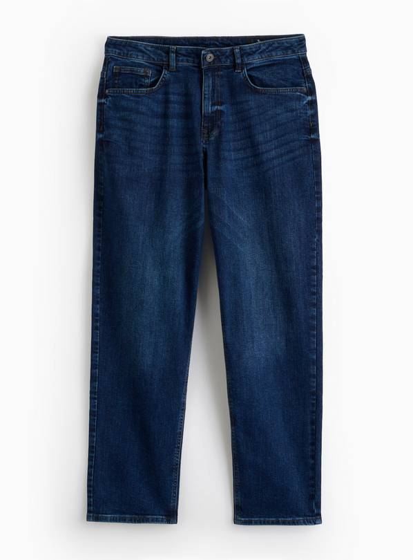 Mid Denim Relaxed Straight Leg Jeans 36S